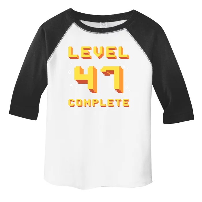 Born In 1974 Level 47 Complete 47th Birthday Retro Gaming Cute Gift Toddler Fine Jersey T-Shirt