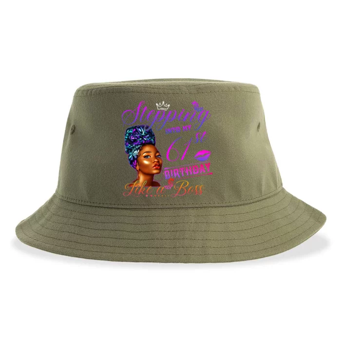 Born In 1960 Stepping Into My 61st Birthday Black Cute Gift Sustainable Bucket Hat