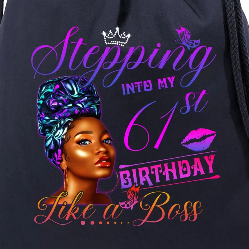 Born In 1960 Stepping Into My 61st Birthday Black Cute Gift Drawstring Bag