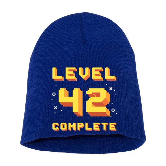 Born In 1979 Level 42 Complete 42th Birthday Retro Gaming Gift Short Acrylic Beanie