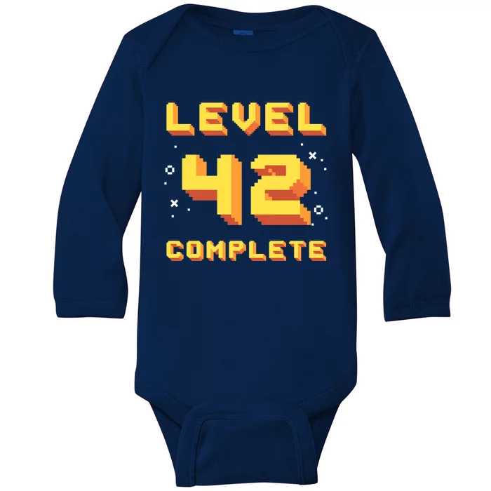 Born In 1979 Level 42 Complete 42th Birthday Retro Gaming Gift Baby Long Sleeve Bodysuit