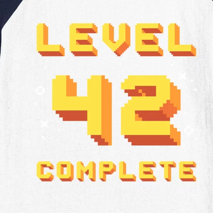 Born In 1979 Level 42 Complete 42th Birthday Retro Gaming Gift Baseball Sleeve Shirt