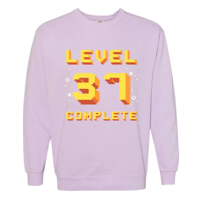 Born In 1984 Level 37 Complete 37th Birthday Retro Gaming Meaningful Gift Garment-Dyed Sweatshirt