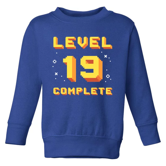 Born In 2002 Level 19 Complete 19th Birthday Retro Gaming Funny Gift Toddler Sweatshirt