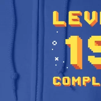 Born In 2002 Level 19 Complete 19th Birthday Retro Gaming Funny Gift Full Zip Hoodie