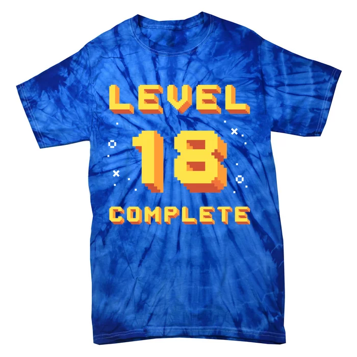 Born In 2003 Level 18 Complete 18th Birthday Retro Gaming Gift Tie-Dye T-Shirt