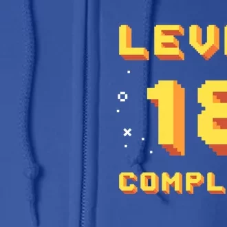 Born In 2003 Level 18 Complete 18th Birthday Retro Gaming Gift Full Zip Hoodie