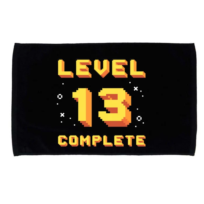 Born In 2008 Level 13 Complete 13th Birthday Retro Gaming Cute Gift Microfiber Hand Towel