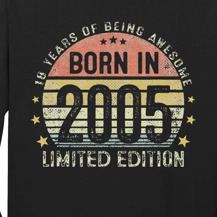 Born In 2005 18 Years Old 18th Birthday Gifts For Long Sleeve Shirt