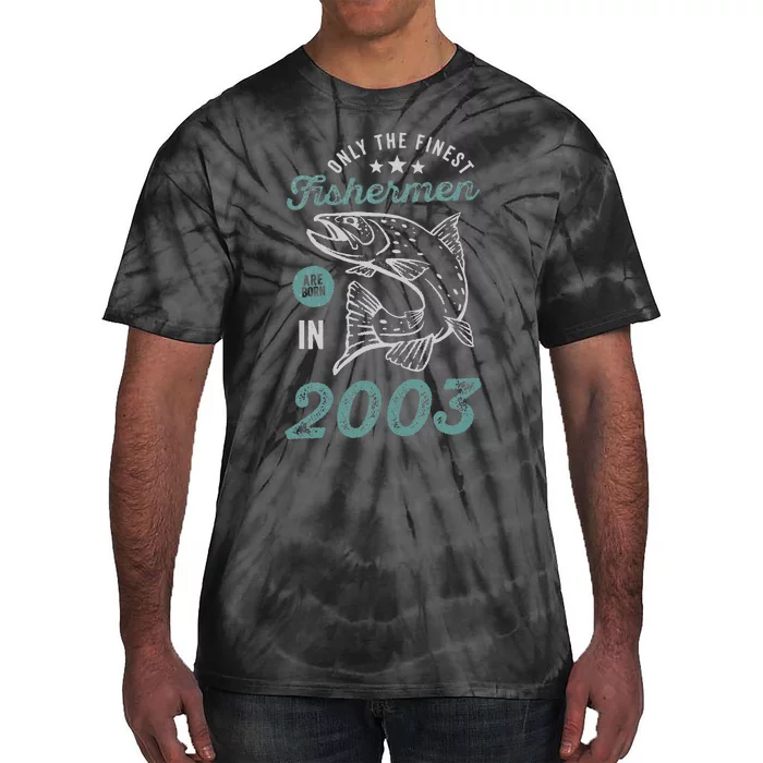 Born In 2003 18 Years Old Vintage 18th Birthday Fisherman Tie-Dye T-Shirt