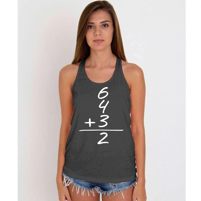 Baseball Inspired 6 4 3 Double Play Turn Two Design TShirt Women's Knotted Racerback Tank