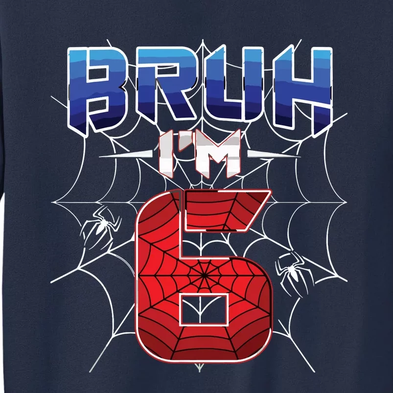 Bruh Im 6 Year Old Birthday Spider Web Boy 6th Birthday Sweatshirt