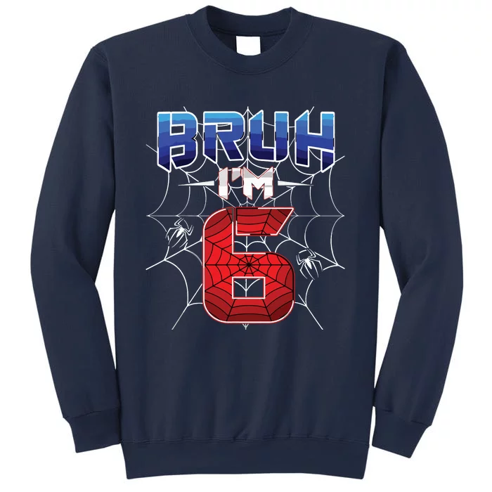 Bruh Im 6 Year Old Birthday Spider Web Boy 6th Birthday Sweatshirt