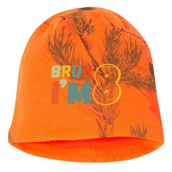 Bruh Im 8 Funny 8th Birthday Party Gift Kati - Camo Knit Beanie