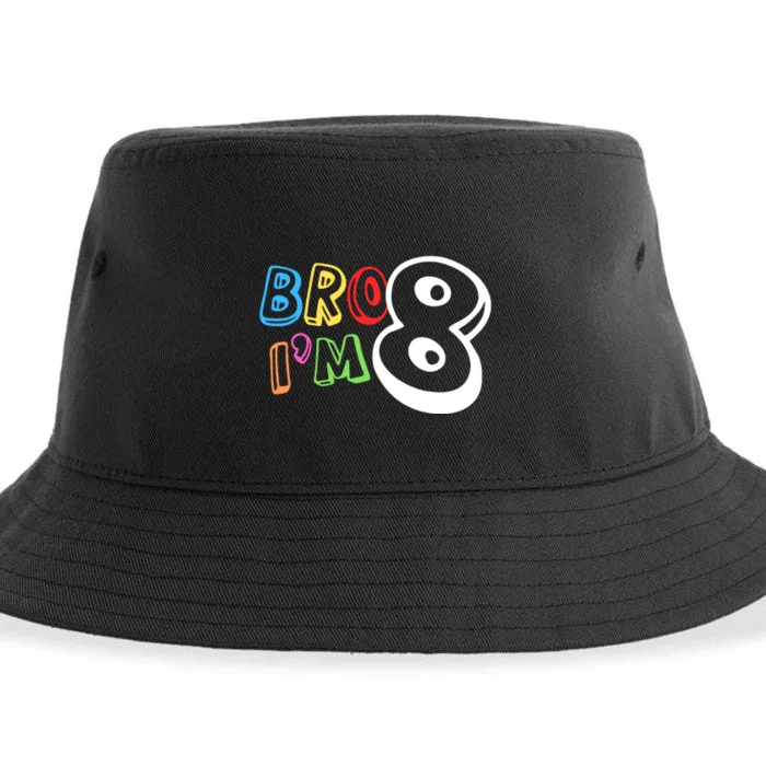 Bro IM 8 Eight Years Old 8th Birthday Boy Girl Family Sustainable Bucket Hat