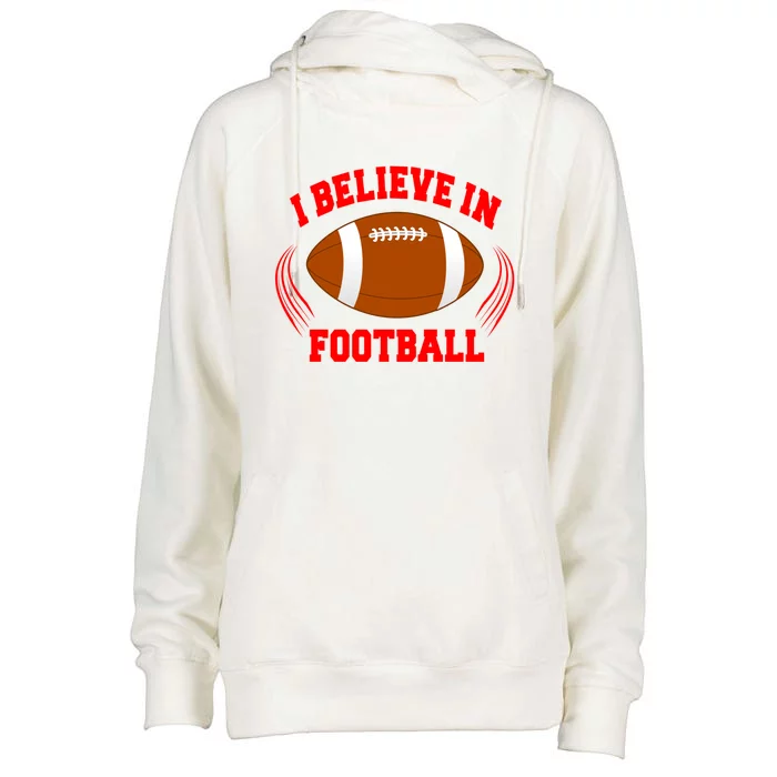 Believe In American Football Sport Meaningful Gift Womens Funnel Neck Pullover Hood