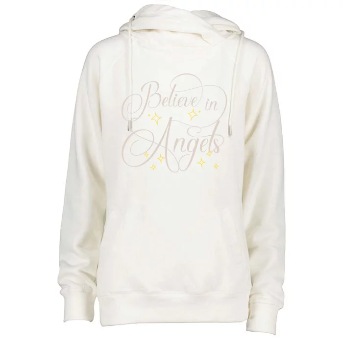 Believe In Angels Heaven Christmas Cemetery Lover Taphophile Gift Womens Funnel Neck Pullover Hood