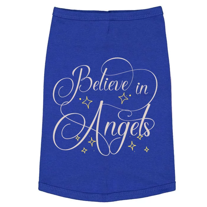 Believe In Angels Heaven Christmas Cemetery Lover Taphophile Gift Doggie Tank