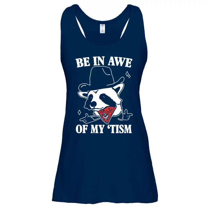 Be In Awe Of My Autism Funny Raccoon Ladies Essential Flowy Tank