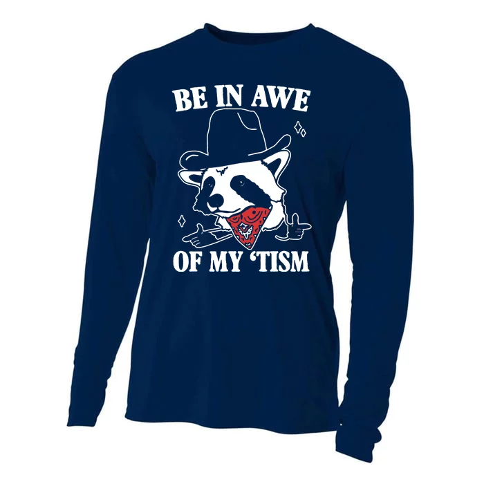 Be In Awe Of My Autism Funny Raccoon Cooling Performance Long Sleeve Crew