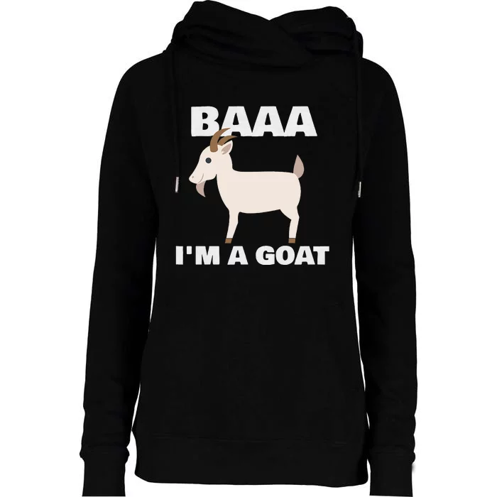 Baa IM A Goat Costume Animal Womens Funnel Neck Pullover Hood