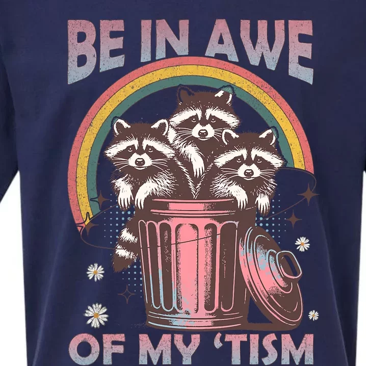 Be In Awe Of My Tism Racoon Sueded Cloud Jersey T-Shirt