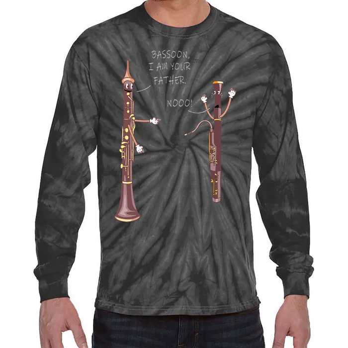 Bassoon I Am Your Father. Nooo! Funny Oboe Tie-Dye Long Sleeve Shirt