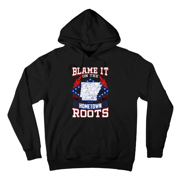 Born In Arkansas State Flag Product Natural State Arkansan Tall Hoodie