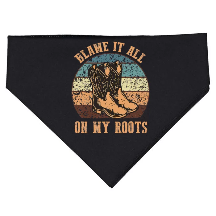 Blame It All On My Roots Funny Country Music Lover USA-Made Doggie Bandana