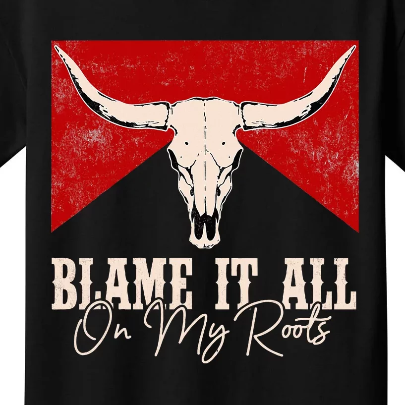 Blame It All On My Roots Retro Deserts West Awesome Apparel Kids T-Shirt