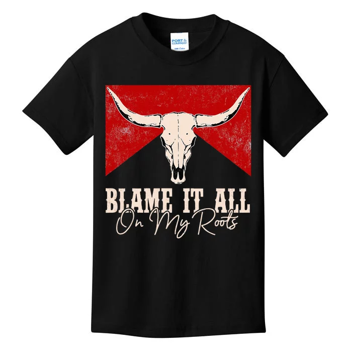 Blame It All On My Roots Retro Deserts West Awesome Apparel Kids T-Shirt