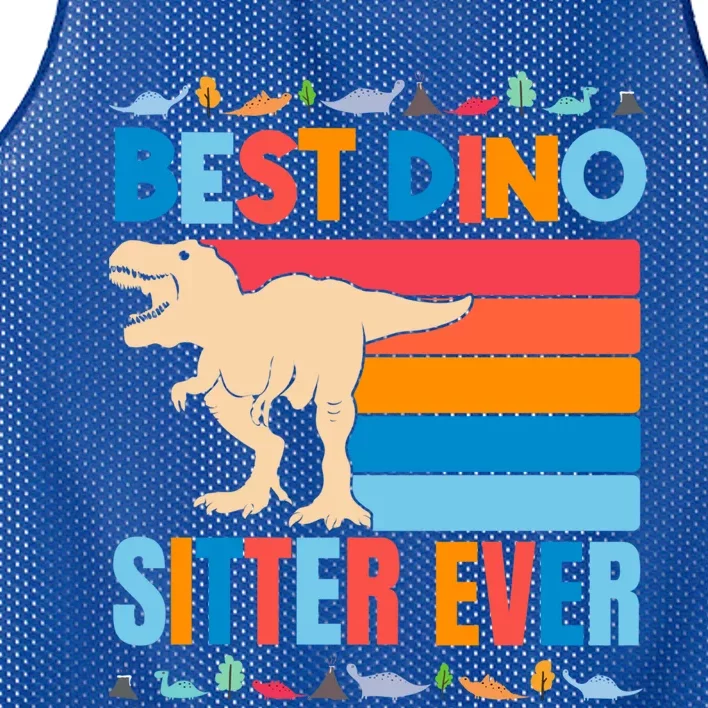 Babysitting Is Awesome Best Dino Sitter Sitter Dinosaur Funny Gift Mesh Reversible Basketball Jersey Tank