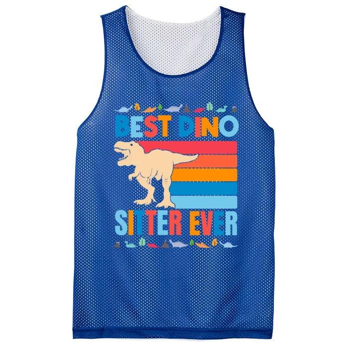 Babysitting Is Awesome Best Dino Sitter Sitter Dinosaur Funny Gift Mesh Reversible Basketball Jersey Tank