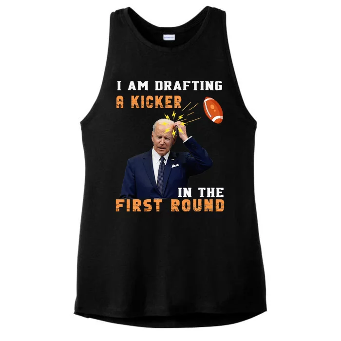 Biden I Am Drafting A Kicker In The First Round Ladies Tri-Blend Wicking Tank