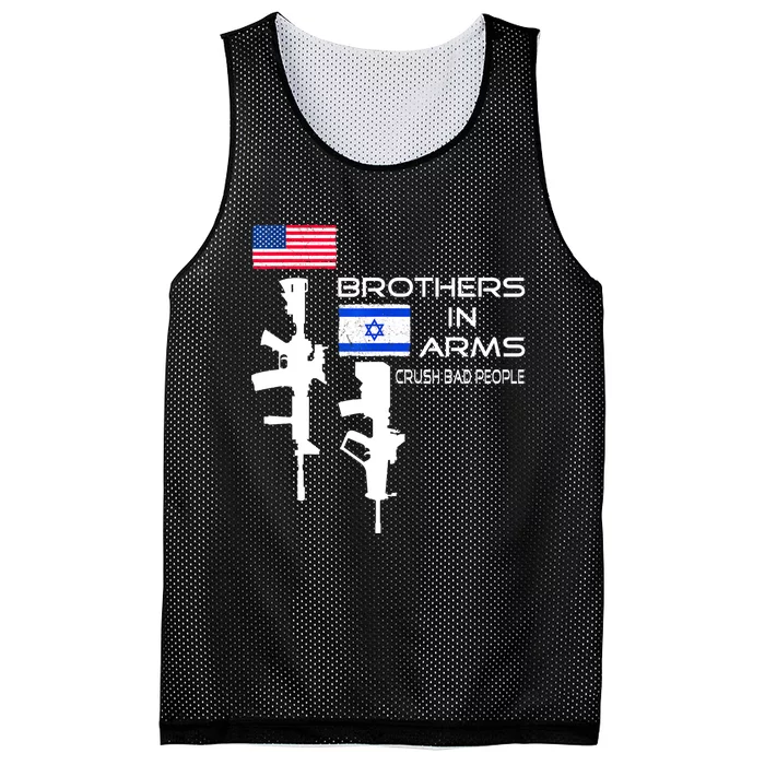 Brothers In Arms Crush Bad People Usa Flag Love Israeli Mesh Reversible Basketball Jersey Tank