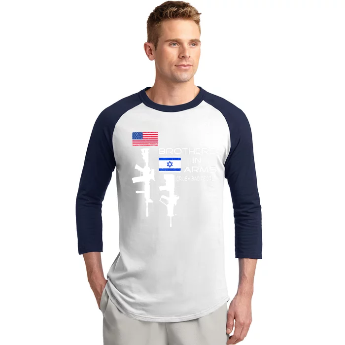 Brothers In Arms Crush Bad People Usa Flag Love Israeli Baseball Sleeve Shirt