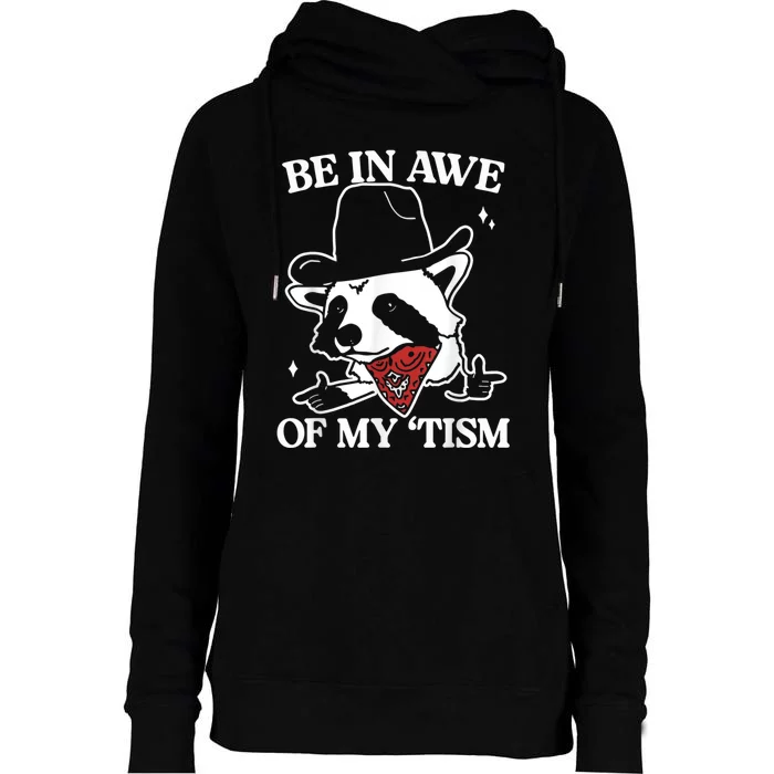 Be In Awe Of My Tism Retro Style Womens Funnel Neck Pullover Hood