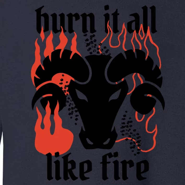 Burn It All Like Fire Aries Zodiac Toddler Sweatshirt