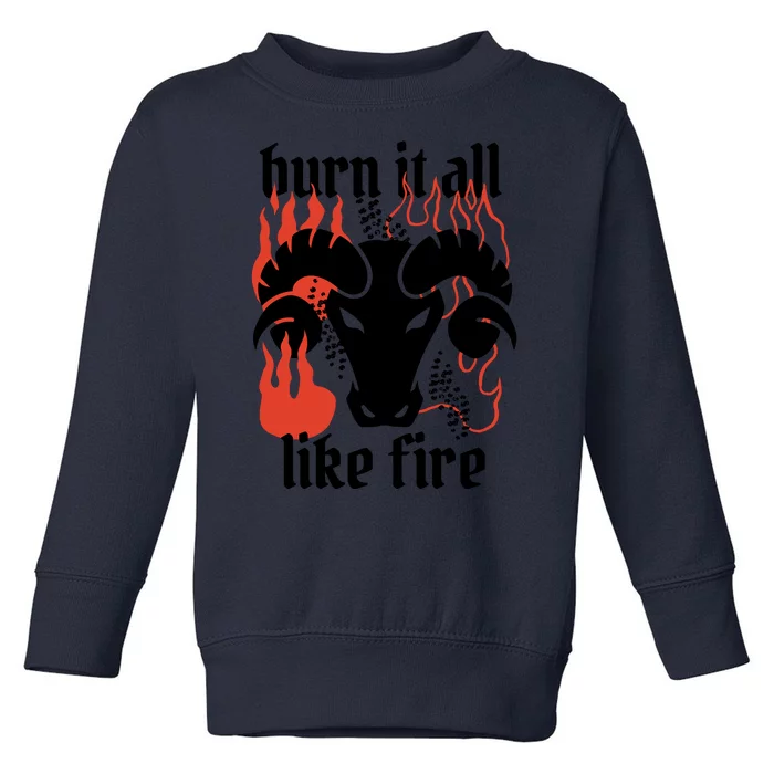 Burn It All Like Fire Aries Zodiac Toddler Sweatshirt