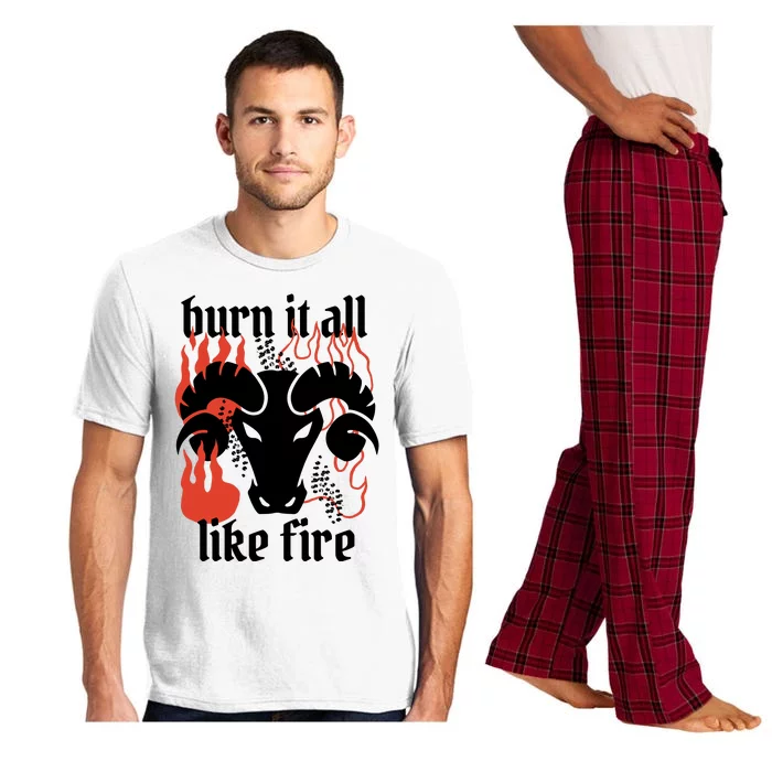 Burn It All Like Fire Aries Zodiac Pajama Set