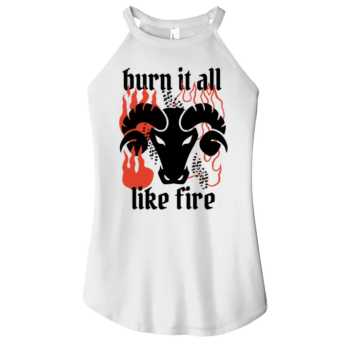 Burn It All Like Fire Aries Zodiac Women’s Perfect Tri Rocker Tank