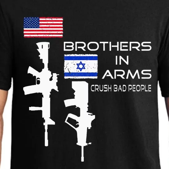 Brothers In Arms Crush Bad People USA Flag Love Israeli Pajama Set