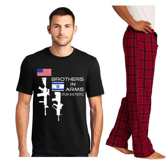 Brothers In Arms Crush Bad People USA Flag Love Israeli Pajama Set