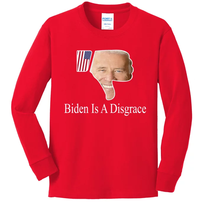 Biden Is A Disgrace Anti Biden Kids Long Sleeve Shirt