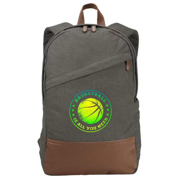 Basketball Is All You Need Basketball Player Cotton Canvas Backpack