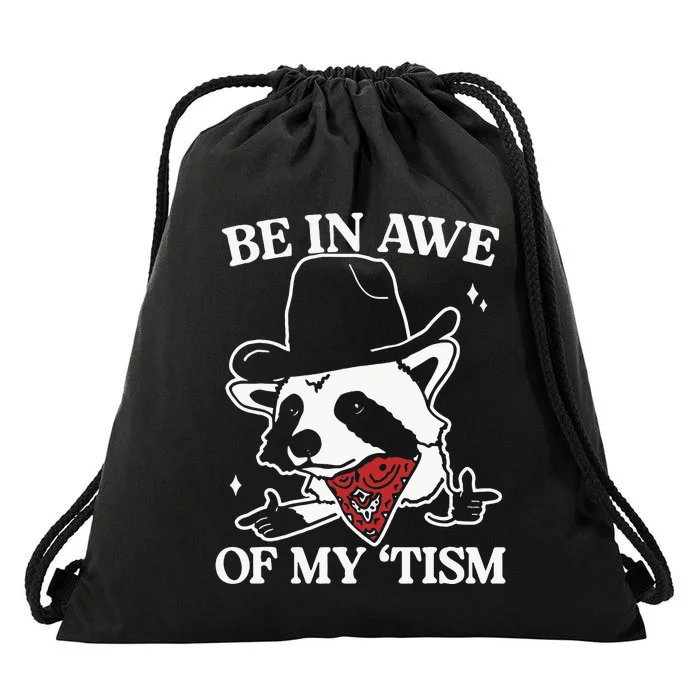 Be In Awe Of My Tism Retro Style Drawstring Bag