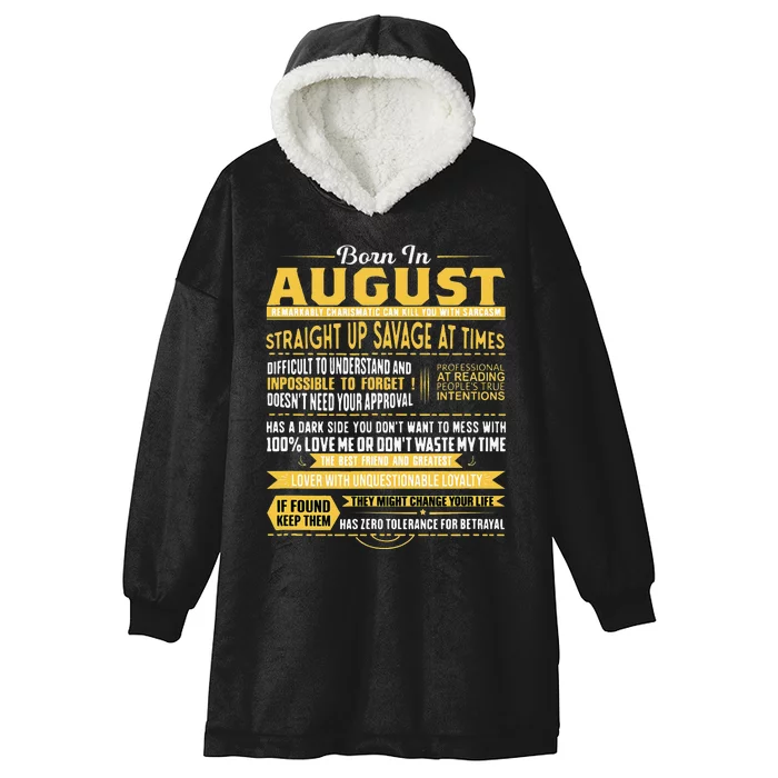 Born In August Leo Zodiac Virgo Birthday Hooded Wearable Blanket