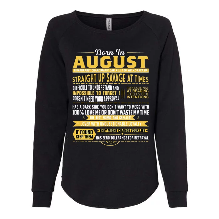 Born In August Leo Zodiac Virgo Birthday Womens California Wash Sweatshirt