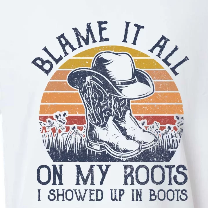 Blame It All On My Roots Cowboy Hat Western Country Music Sueded Cloud Jersey T-Shirt