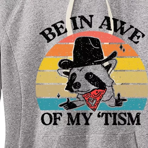 Be In Awe Of My Tism Retro Style Funny Women's Fleece Hoodie